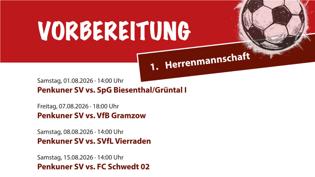 Vorbereitungsplan 1. Herrenmannschaft